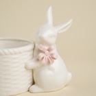 Конфетница SL Home «Лесные кролики», 15×9×12.5 см, фарфор, белая - Фото 4
