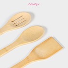 Набор кухонных принадлежностей Доляна «Бамбуковый лес», 3 предмета на подставке: 1 лопатка, 2 ложки - Фото 3