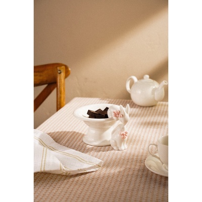 Конфетница SL Home «Лесные кролики», 160 мл, 18×15×13 см, фарфор, белая