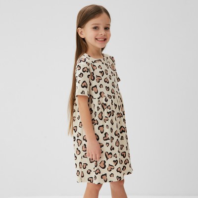 Платье для девочки KAFTAN: Leo love, бежевое, рост 110-116 см