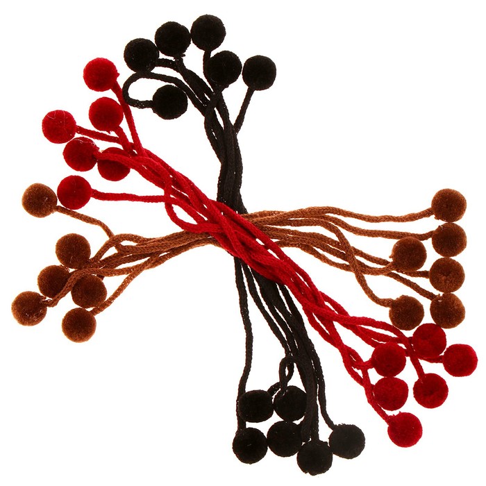 Декоративный элемент на верёвочке «Радость» 2 шарика, d= 1,5 см, набор 18 шт., цвет МИКС