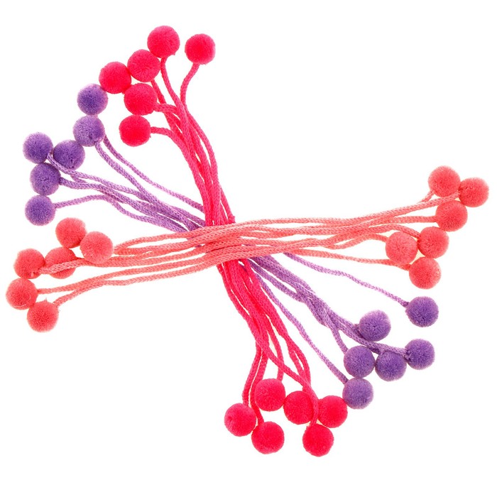Декоративный элемент на верёвочке «Настроение» 2 шарика, d= 1,5 см, набор 18 шт., цвет МИКС