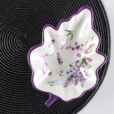 УЦЕНКА Блюдо сервировочное Доляна «Лаванда», 21×15×4,5 см, цвет белый