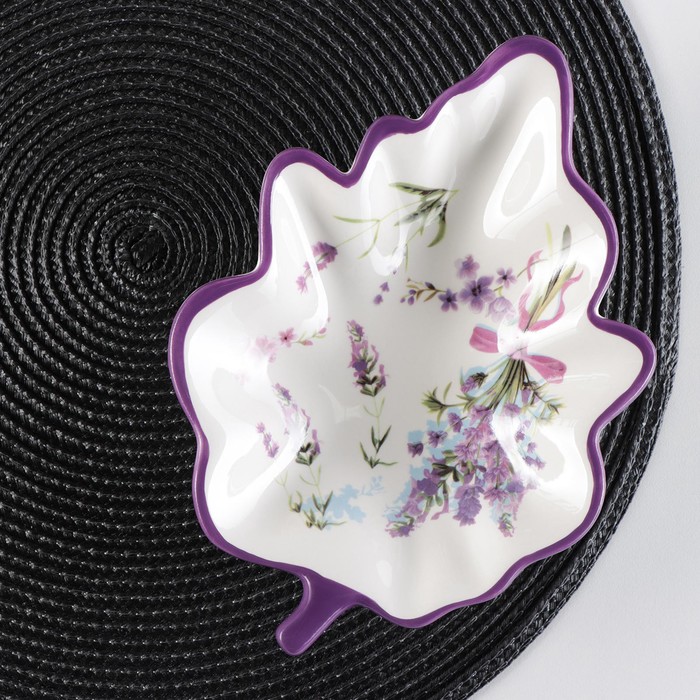 УЦЕНКА Блюдо сервировочное Доляна «Лаванда», 21×15×4,5 см, цвет белый