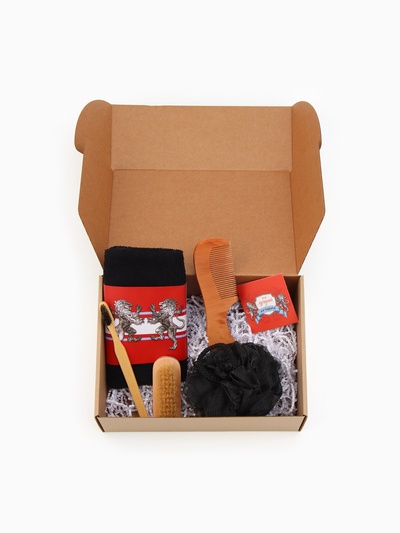 Набор подарочный «Этель. Настоящему мужчине», полотенце, щётка, расчёска