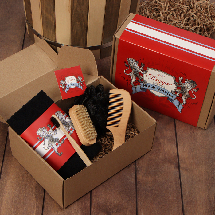 Набор подарочный «Этель. Настоящему мужчине», полотенце, щётка, расчёска - Фото 1