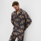 Пижама мужская (рубашка и брюки) KAFTAN "Дракон" размер 50, графитовый - Фото 2