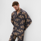 Пижама мужская (рубашка и брюки) KAFTAN "Дракон" размер 54, графитовый - Фото 2