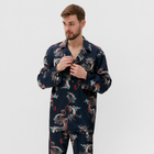 Пижама мужская (рубашка и брюки) KAFTAN "Дракон" размер 48, синий - Фото 5