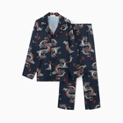 Пижама мужская (рубашка и брюки) KAFTAN "Дракон" размер 48, синий - Фото 11