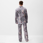 Пижама мужская (рубашка и брюки) KAFTAN "Дракон" размер 48, серый - Фото 4
