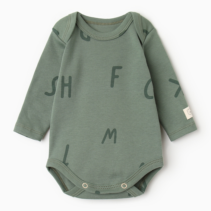 Боди с длинным рукавом «Крошка Я» NY, рост 62-68 см, хаки - Фото 1