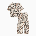 Пижама детская (футболка и брюки) KAFTAN Leo love размер 32 (110-116см) - Фото 5