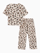 Пижама для девочки (футболка и брюки) KAFTAN: Leo love, размер 34 (122-128 см), бежевая - Фото 12