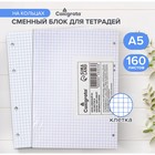 Сменный блок для тетрадей на кольцах А5, 160 листов в клетку, Calligrata - Фото 1