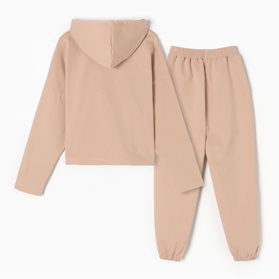 Костюм женский спортивный (толстовка, брюки) MIST, размер 40-42, бежевый