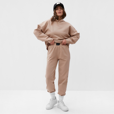 Костюм женский спортивный (толстовка, брюки) MIST, размер 40-42, бежевый