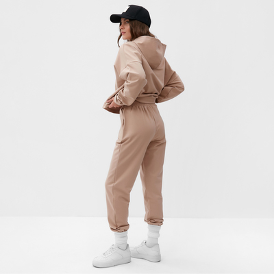 Костюм женский спортивный (толстовка, брюки) MIST, размер 40-42, бежевый