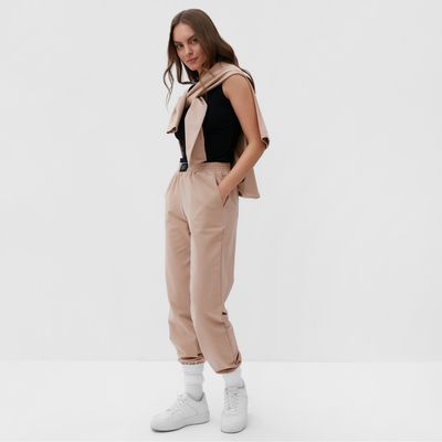 Костюм женский спортивный (толстовка, брюки) MIST, размер 40-42, бежевый