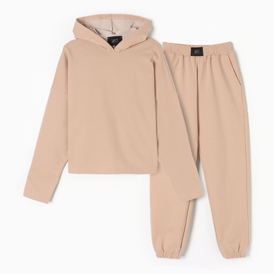 Костюм женский спортивный (толстовка, брюки) MIST, размер 48-50, бежевый