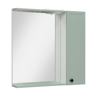 Зеркало-шкаф для ванной комнаты "Римини 75" мята, правый, 14,7 х 75 х 75 см