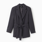 Пиджак женский с поясом MIST plus-size, р.58, серый - Фото 4