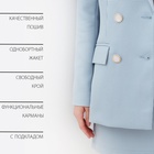 Пиджак женский двубортный MIST р. 50, голубой/белый 10135423 - фото 12673584