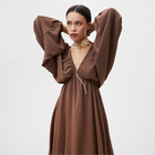 Платье женское MIST с глубоким вырезом р. 42, коричневый - Фото 3