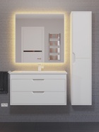 Шкаф - пенал подвесной Uperwood Modul, с дверцами, матовый, 330×360×1500 мм, цвет белый - Фото 3
