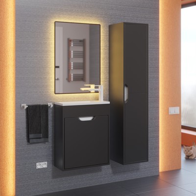 Тумба подвесная Uperwood, под раковину Uperwood Modul 50, цвет чёрный матовый