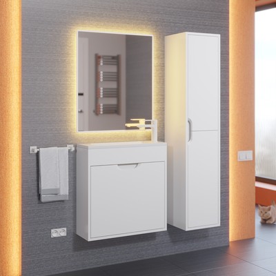 Тумба подвесная Uperwood, под раковину Uperwood Modul 60, цвет белый матовый