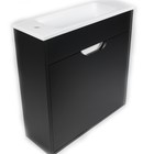 Тумба под раковину Uperwood Modul, 60 см, подвесная, матовая, черная - Фото 11