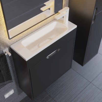 Тумба под раковину Uperwood Modul, 60 см, подвесная, матовая, черная