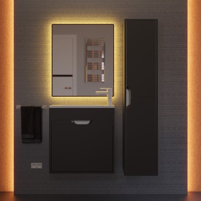 Тумба под раковину Uperwood Modul, 60 см, подвесная, матовая, черная