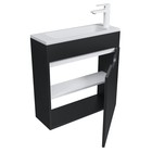 Тумба под раковину Uperwood Modul, 60 см, подвесная, матовая, черная - Фото 7