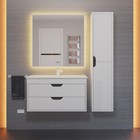 Шкаф - пенал подвесной Uperwood Modul, с дверцами, матовый, 330×360×1500 мм, цвет белый/графит - Фото 3