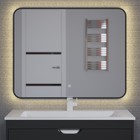Зеркало для ванной Uperwood Modul, 100х80 см, сенсорная кнопка, черное, теплая подсветка - Фото 2