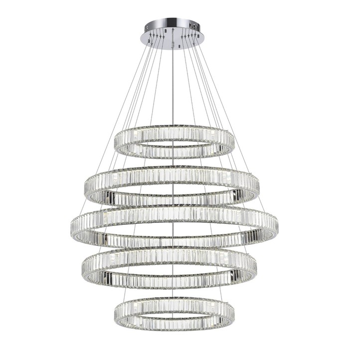 Люстра подвесная St Luce. SL1622.103.05. Tivoli. 1х255 Вт, LED, 4000K, 15300 Lm, 100х100х100 см, цвет хром - Фото 1