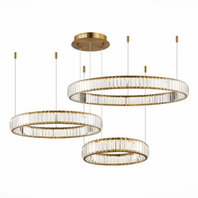 Люстра подвесная St Luce. SL1622.313.03. Tivoli. 1х122 Вт, LED, 4000K, 10370 Lm, 130х120х25 см, цвет латунь