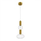 Светильник подвесной St Luce. SL6117.223.02. Tacche. 2х3 Вт, LED, 3000K, 480 Lm, 18х18х34 см, цвет латунь - Фото 2