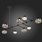 Светильник подвесной St Luce. SL6005.403.08. Vallo. 8х3 Вт, LED, 3000K, 1320 Lm, 138х70 см, цвет чёрный - Фото 3