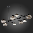 Светильник подвесной St Luce. SL6005.403.08. Vallo. 8х3 Вт, LED, 3000K, 1320 Lm, 138х70 см, цвет чёрный - Фото 5