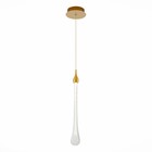 Подвес St Luce. SL6103.203.01. Faenza. 1х3 Вт, LED, 4000K, 225 Lm, 13х13х50 см, цвет золотистый - Фото 1