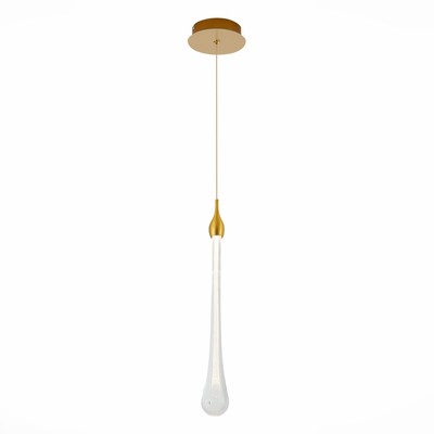 Подвес St Luce. SL6103.203.01. Faenza. 1х3 Вт, LED, 4000K, 225 Lm, 13х13х50 см, цвет золотистый