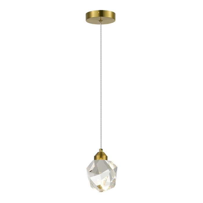 Подвес St Luce. SL6114.203.01. Cascato. 1х3 Вт, LED, 3000K, 330 Lm, 12х12х100 см, цвет золотистый - Фото 1