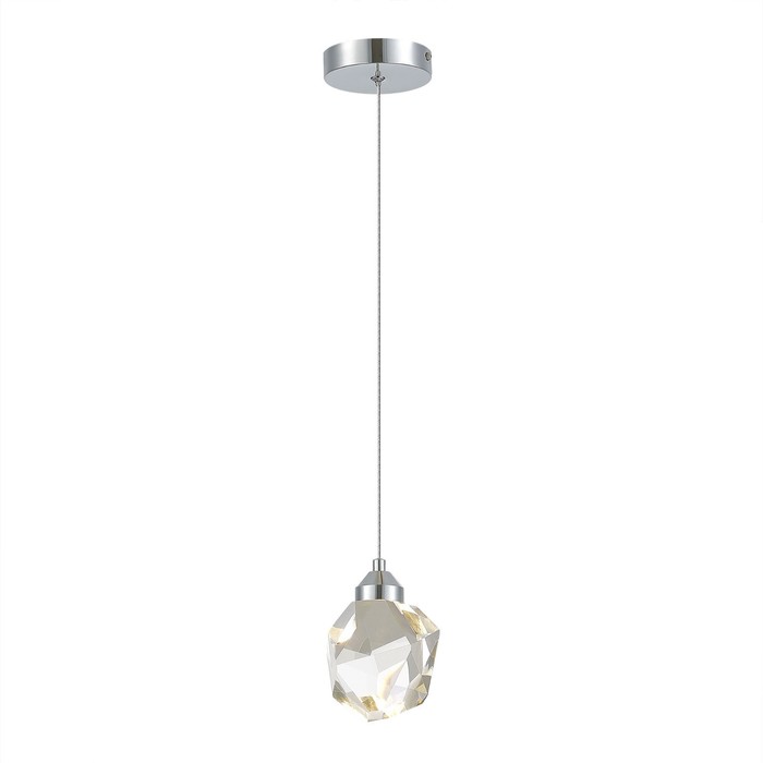 Подвес St Luce. SL6114.103.01. Cascato. 1х3 Вт, LED, 3000K, 330 Lm, 12х12х100 см, цвет хром - Фото 1