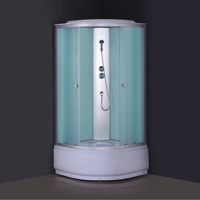 Душевая кабина Comforty 300, стекло крезет, задняя стеклянная панель крезет, 90×90×215 см