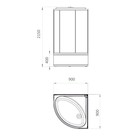 Душевая кабина Comforty 300, стекло крезет, задняя стеклянная панель крезет, 90х90х215 см - Фото 2