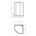 Душевая кабина Comforty 304GG, серое стекло, задняя чёрная стеклянная панель, 90х90х215 см   1029744 - фото 13941711