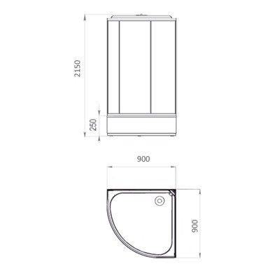 Душевая кабина Comforty 307WG, стекло крезет, задняя стеклянная панель крезет, 90×90×215 см